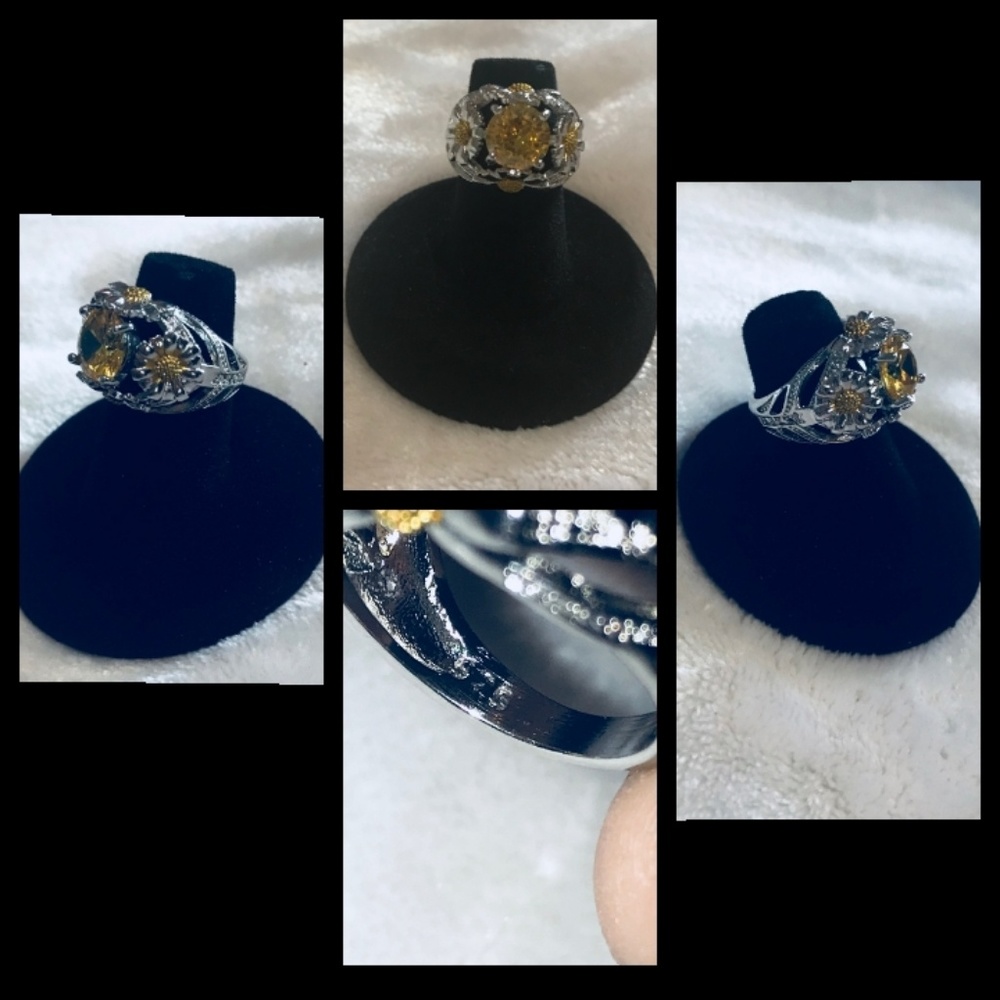 Sterling Silver Flower ring size 10